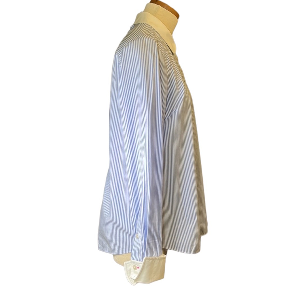 Kate Spade Striped Button Down Shirt, Blue/White, size 10 - Picture 8 of 14